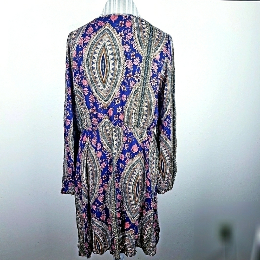 Forever 21 Boho Long Sleeved Floral Festival Dress - Picture 2 of 5